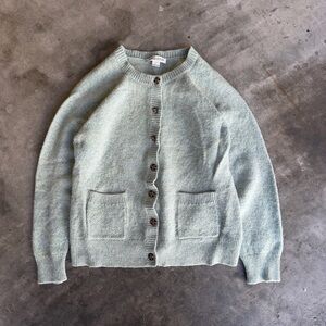 Pendleton Lambswool Woman’s Large Mint Green Button Front Cardigan Sweater